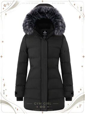 Long Winter Puffer Jacket Faux Fur Hood Thick Waterproof
